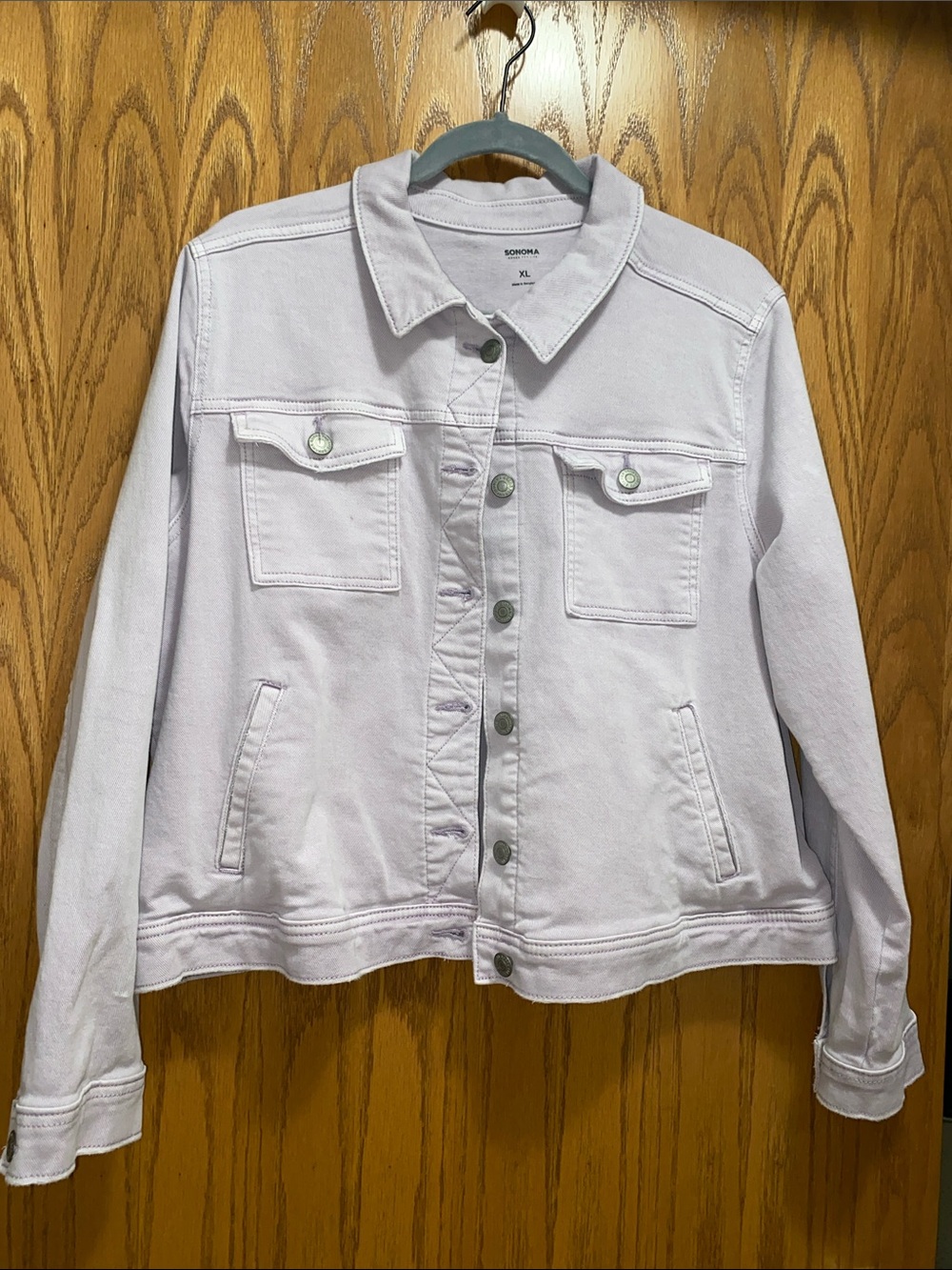 Sonoma Pastel Lavender Denim Trucker Jacket XL